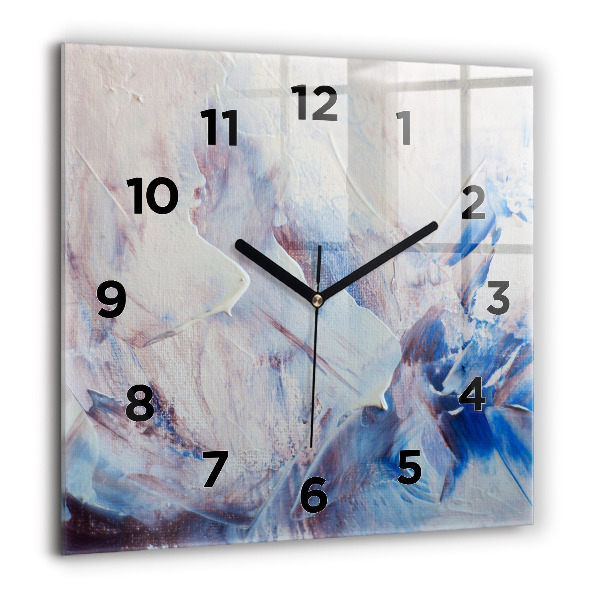 Orologio quadrato in vetro Texture di vernice astratta