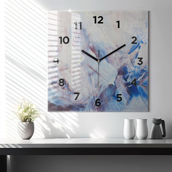 Orologio quadrato in vetro Texture di vernice astratta