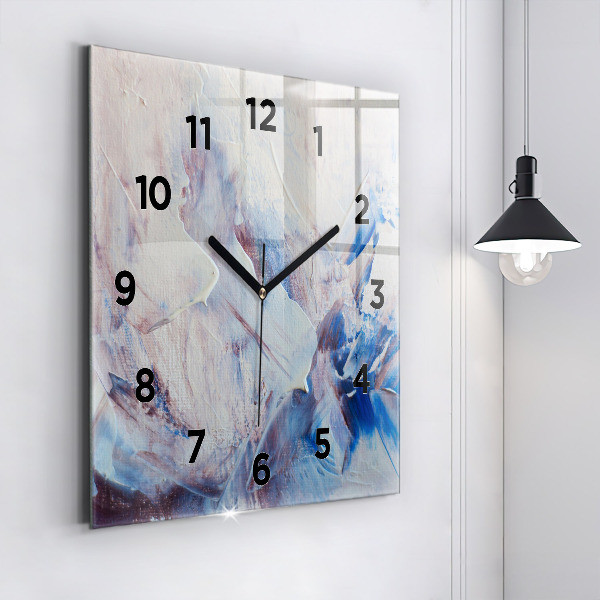 Orologio quadrato in vetro Texture di vernice astratta