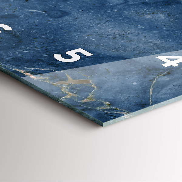 Orologio quadrato in vetro Trama di marmo blu