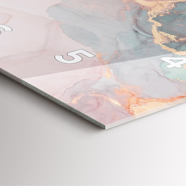 Orologio quadrato in vetro Trama di marmo