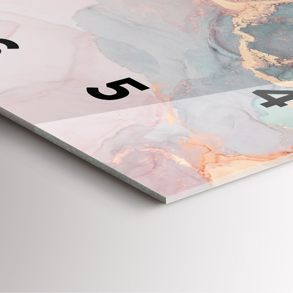 Orologio quadrato in vetro Trama di marmo