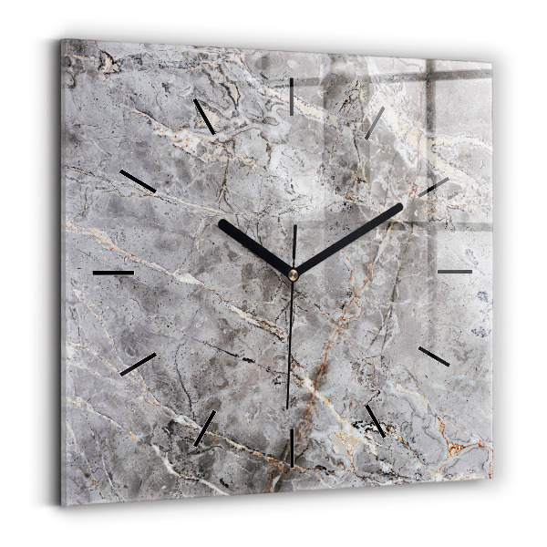 Orologio quadrato in vetro Marmo granito grigio