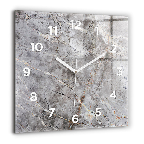 Orologio quadrato in vetro Marmo granito grigio