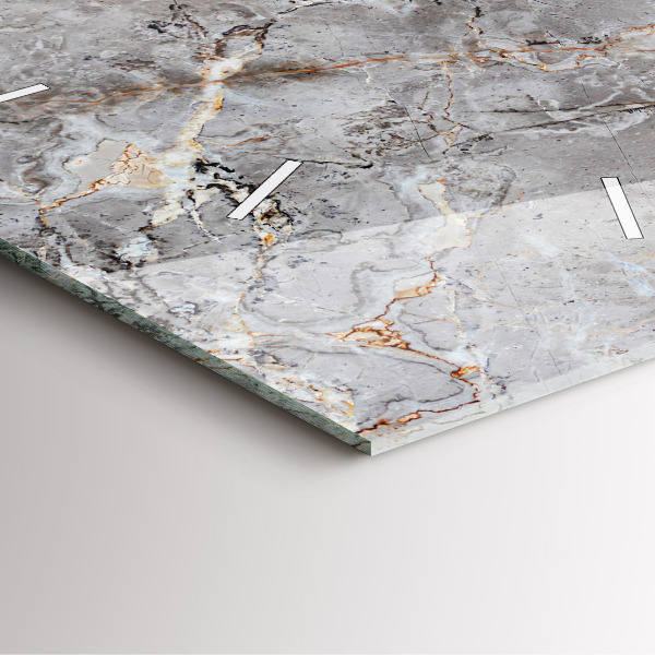 Orologio quadrato in vetro Marmo granito grigio