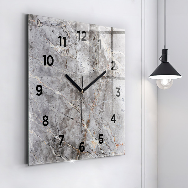 Orologio quadrato in vetro Marmo granito grigio