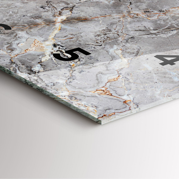 Orologio quadrato in vetro Marmo granito grigio