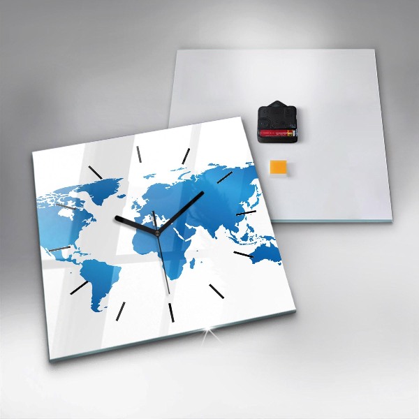 Orologio quadrato Mappa del mondo