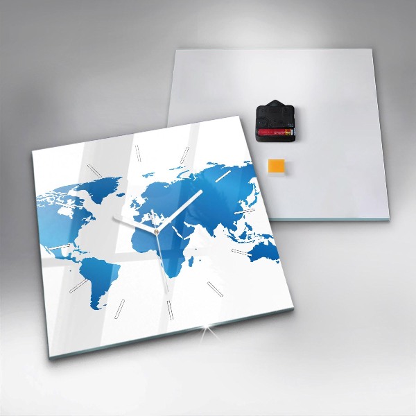 Orologio quadrato Mappa del mondo