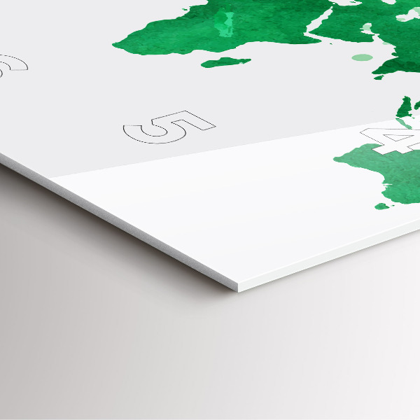 Orologio quadrato Mappa del mondo verde