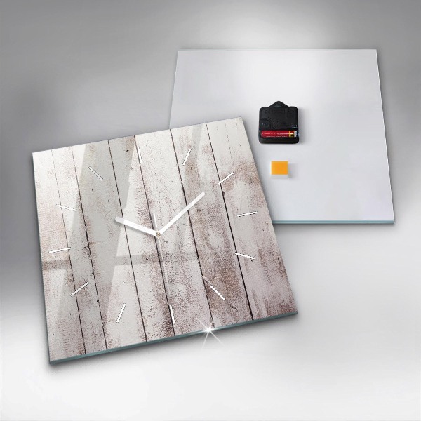 Orologio quadrato Tavole di legno chiaro