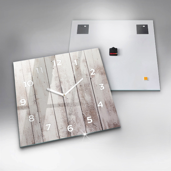 Orologio quadrato Tavole di legno chiaro