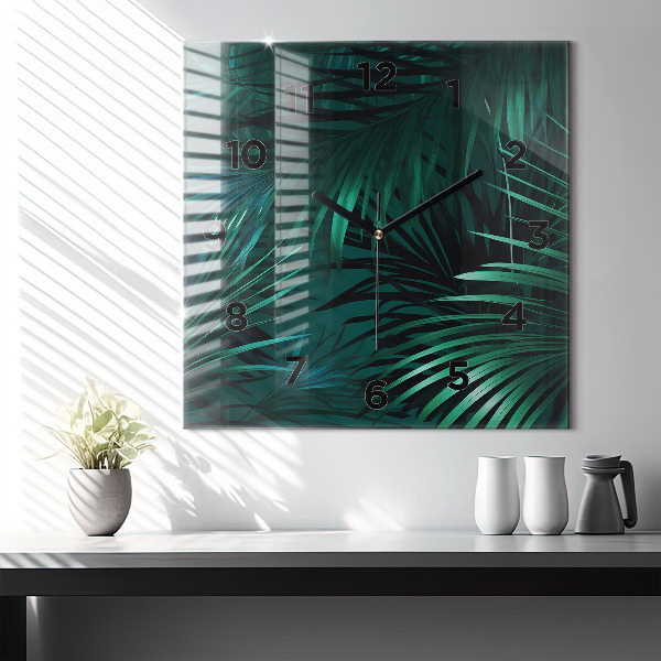 Orologio quadrato Foglie tropicali