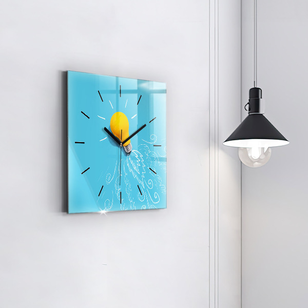 Orologio quadrato Disegno della lampadina