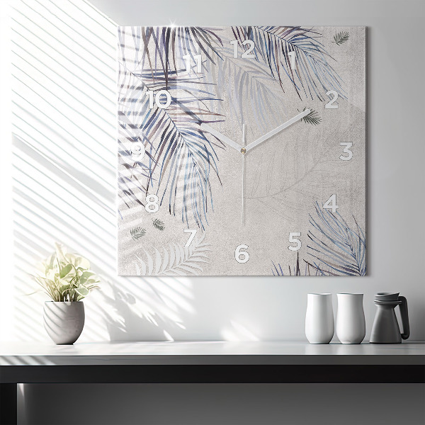 Orologio quadrato Foglia di palma