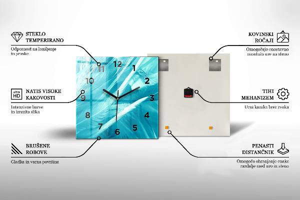 Orologio quadrato Foglia di palma