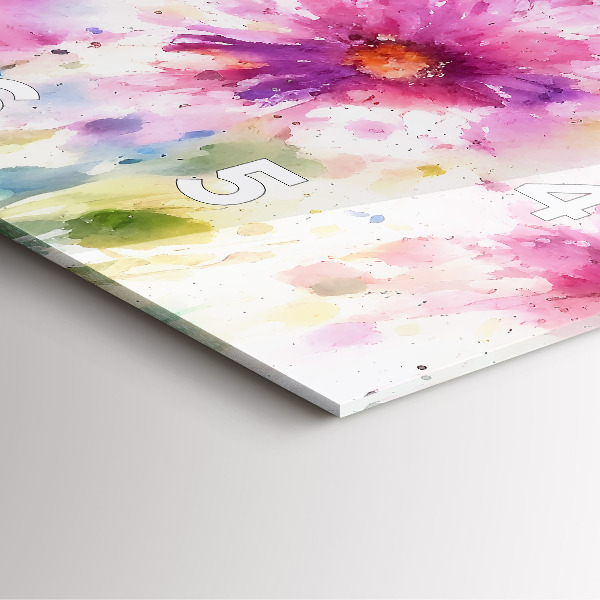 Orologio quadrato Fiori dipinti