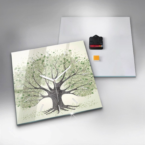Orologio quadrato Grande albero natura