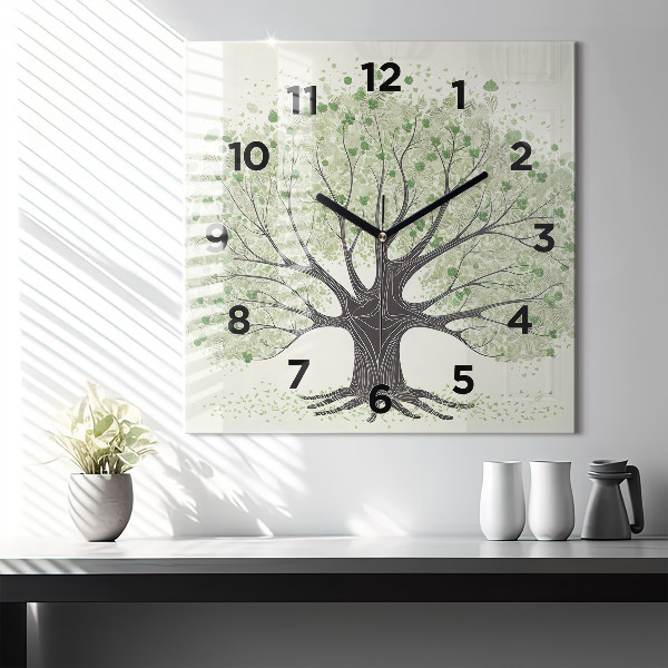 Orologio quadrato Grande albero natura