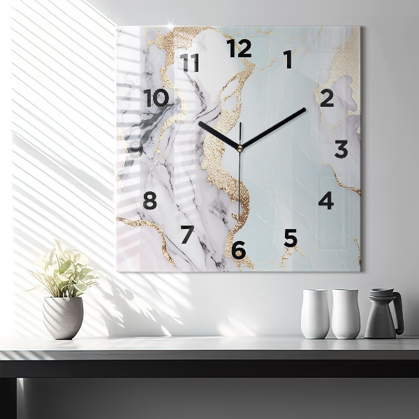 Orologio quadrato Marmo pastello