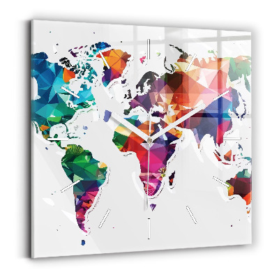 Orologio quadrato Triangoli della mappa del mondo