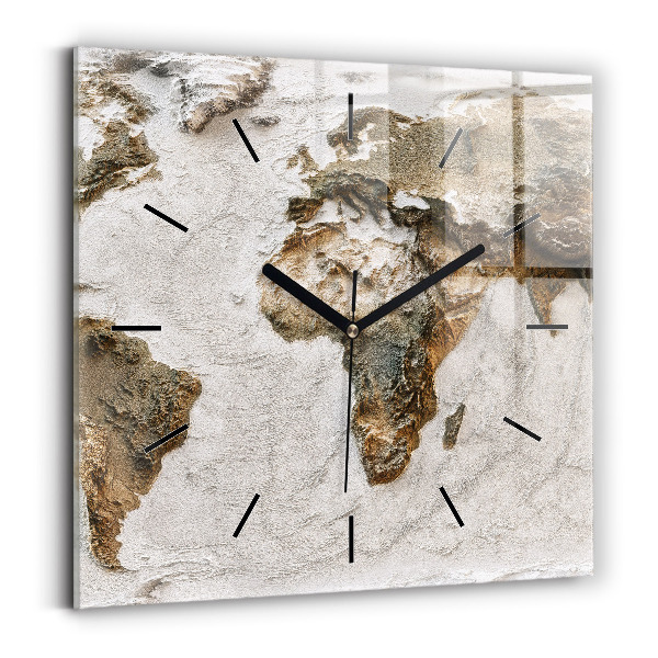 Orologio quadrato Mappa del vecchio mondo