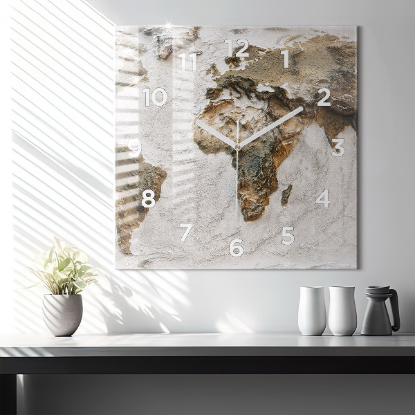 Orologio quadrato Mappa del vecchio mondo