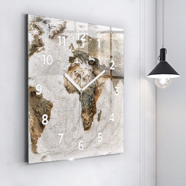 Orologio quadrato Mappa del vecchio mondo