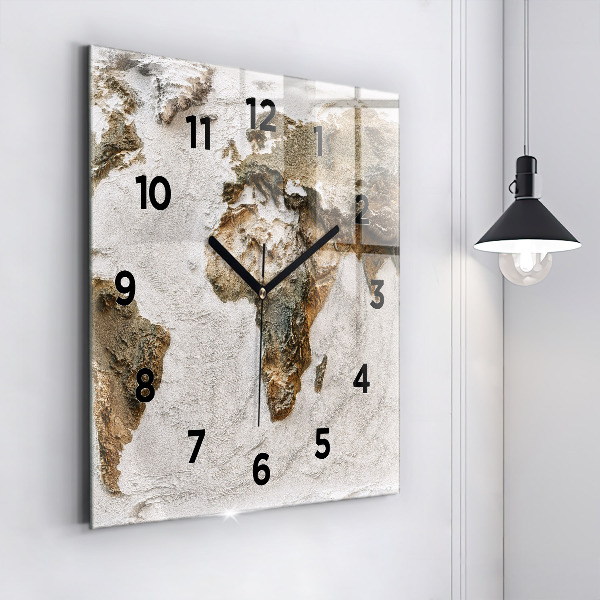 Orologio quadrato Mappa del vecchio mondo