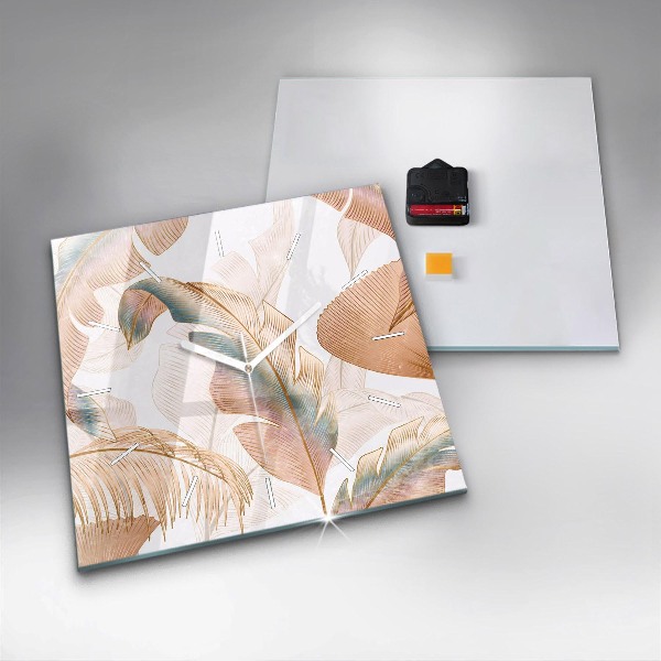 Orologio quadrato Motivo foglia naturale