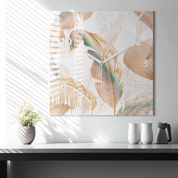 Orologio quadrato Motivo foglia naturale