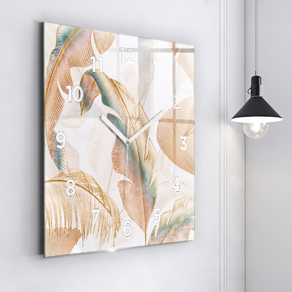 Orologio quadrato Motivo foglia naturale