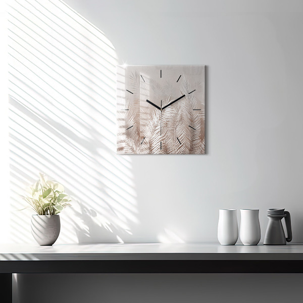 Orologio quadrato Foglie tropicali boho