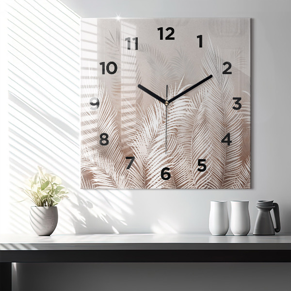 Orologio quadrato Foglie tropicali boho