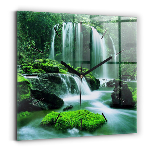 Orologio quadrato Cascata tra il muschio