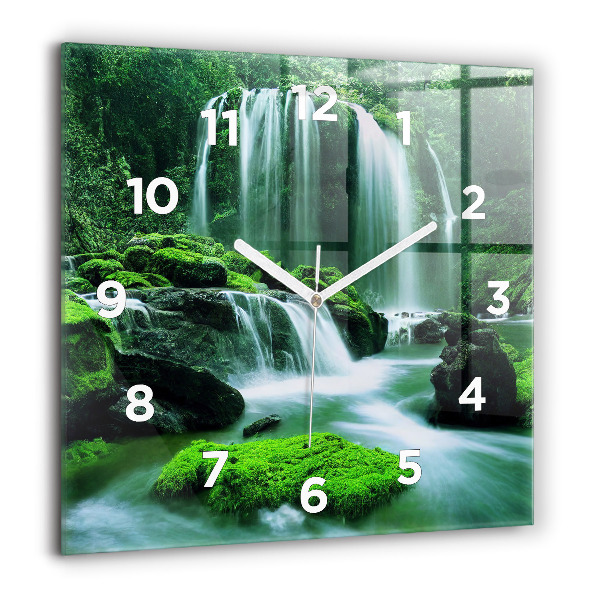Orologio quadrato Cascata tra il muschio