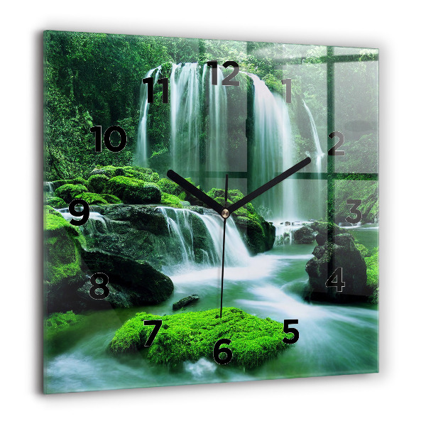 Orologio quadrato Cascata tra il muschio