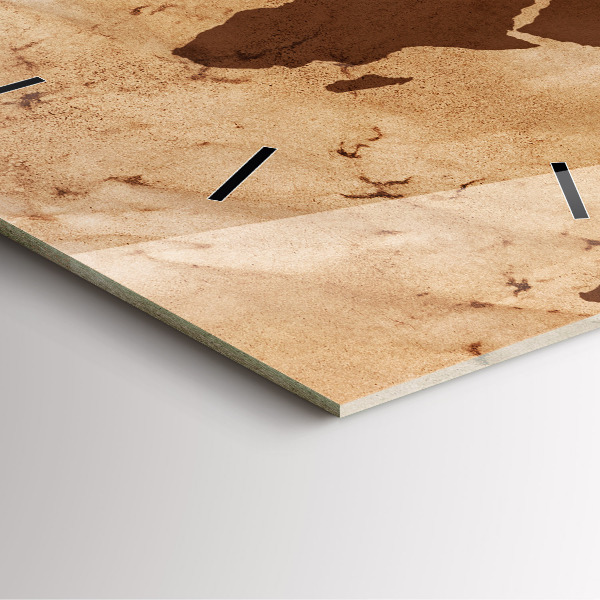 Orologio quadrato Mappa del mondo d'epoca