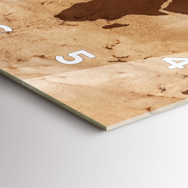 Orologio quadrato Mappa del mondo d'epoca