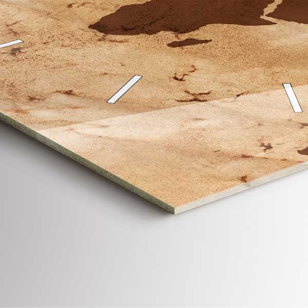 Orologio quadrato Mappa del mondo d'epoca