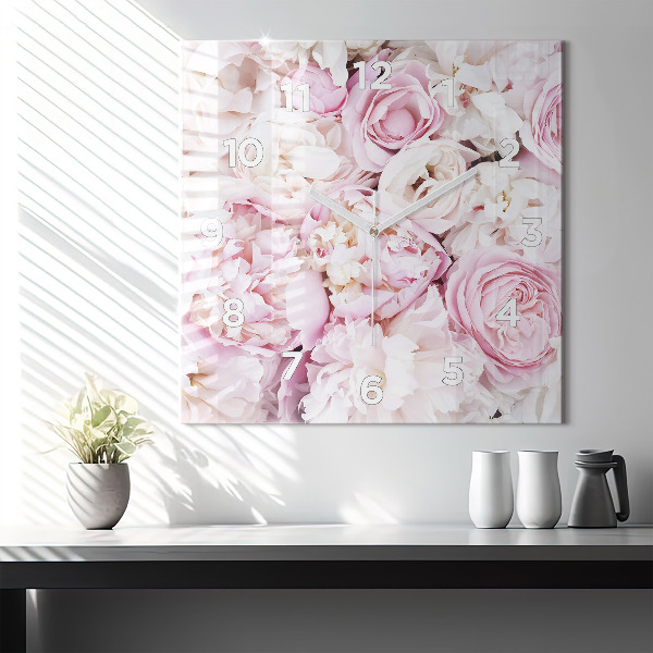 Orologio quadrato Fiori decorativi