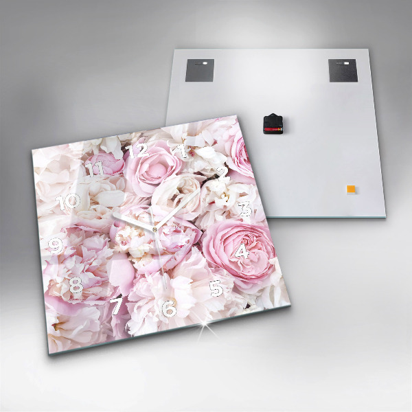 Orologio quadrato Fiori decorativi