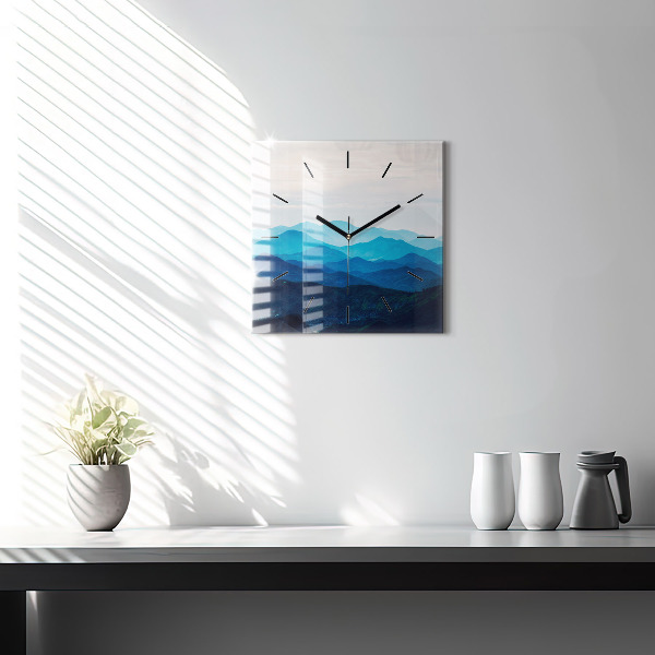 Orologio quadrato Montagne acquerellate