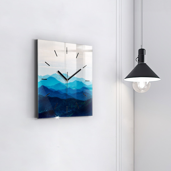 Orologio quadrato Montagne acquerellate