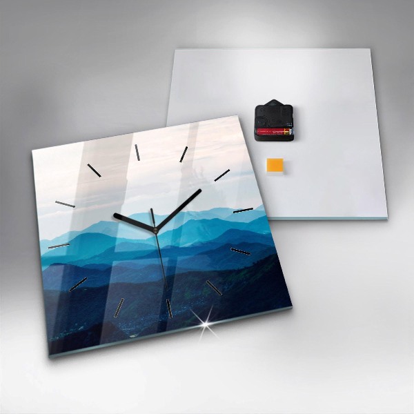 Orologio quadrato Montagne acquerellate