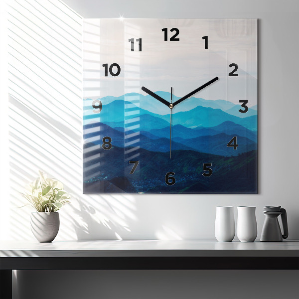 Orologio quadrato Montagne acquerellate