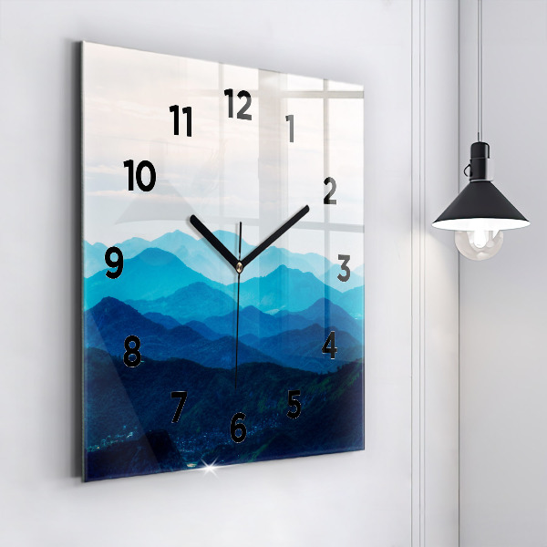 Orologio quadrato Montagne acquerellate