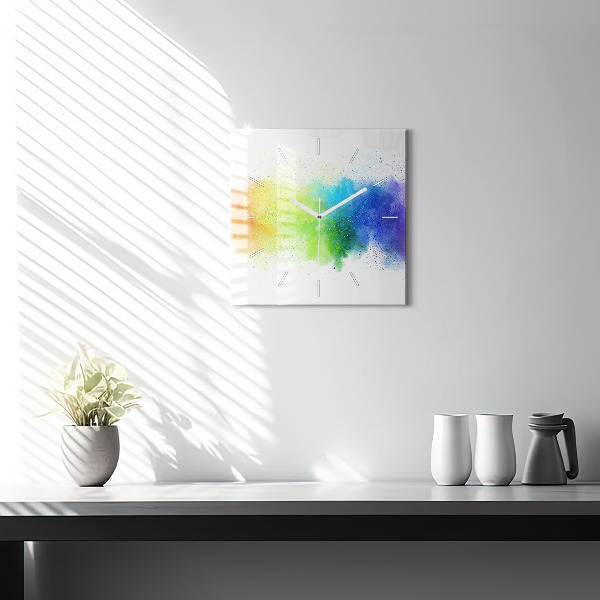 Orologio quadrato Arcobaleno astratto