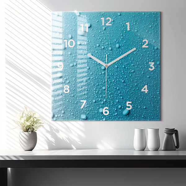 Orologio quadrato Gocce d'acqua sul vetro