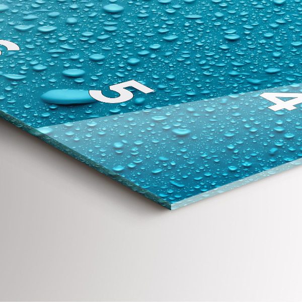 Orologio quadrato Gocce d'acqua sul vetro